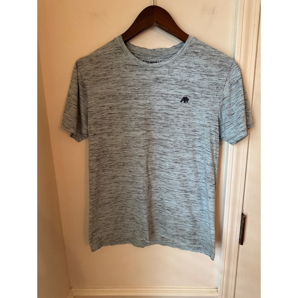 Aeropostale Mens Small Blue Space Dye A87 Logo Short Sleeve Crewneck T-Shirt